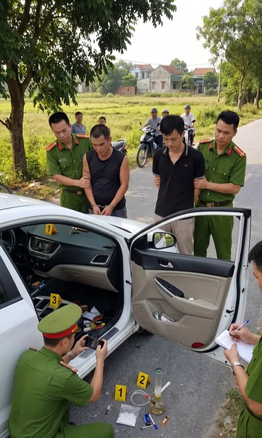 Bắt tạm giam 2 đối tượng nhiều tiền &aacute;n tổ chức sử dụng ma t&uacute;y tr&ecirc;n &ocirc; t&ocirc; ở Hưng Y&ecirc;n- Ảnh 1.