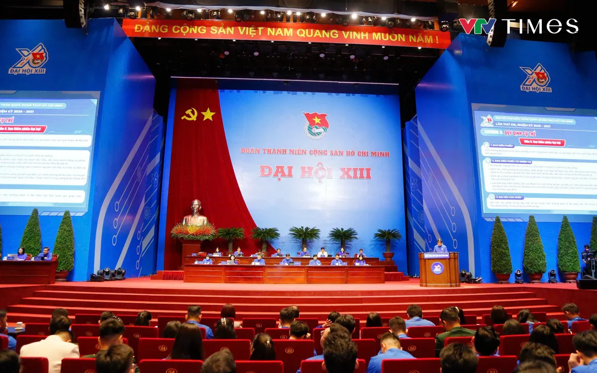Phiên khai mạc Ðại hội Đoàn toàn quốc lần thứ XIII. Ảnh: Việt Linh