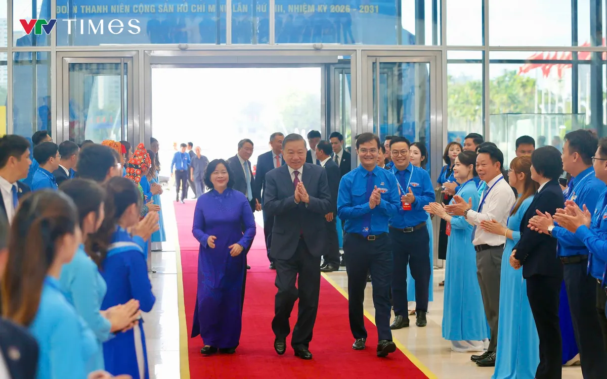 Tổng Bí thư, Chủ tịch nước Tô Lâm, Chủ tịch Ủy ban Trung ương MTTQ Việt Nam Bùi Thị Minh Hoài đến dự Đại hội. Ảnh: Việt Linh.