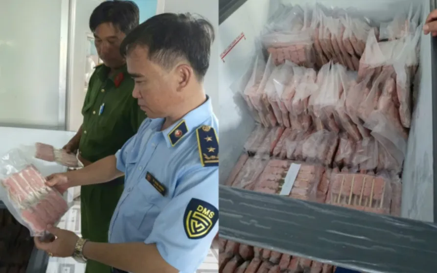 186 gói nem đã được đóng gói sẵn chuẩn bị được đưa ra
thị trường tiêu thụ. Ảnh: Công an Cà Mau