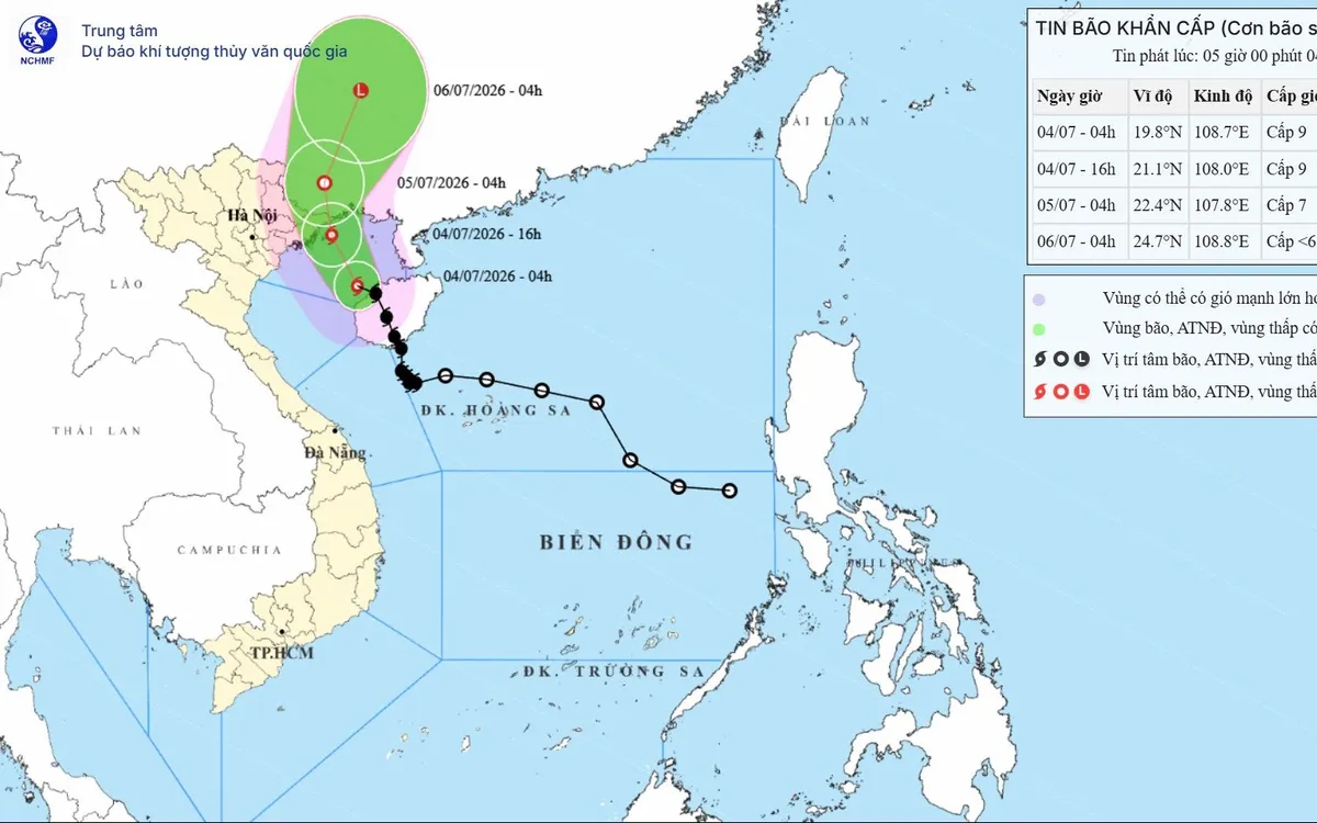 Ảnh: Trung tâm Dự báo khí tượng thủy văn Quốc gia