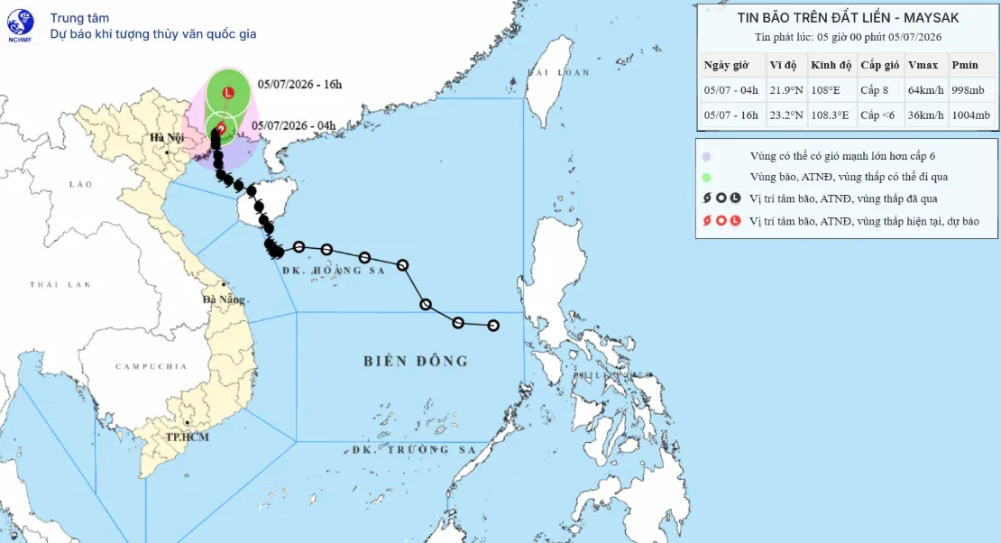 Bão số 1 suy yếu dần trên khu vực phía Nam tỉnh Quảng Tây (Trung Quốc), Quảng Ninh tiếp tục mưa rất to- Ảnh 1.