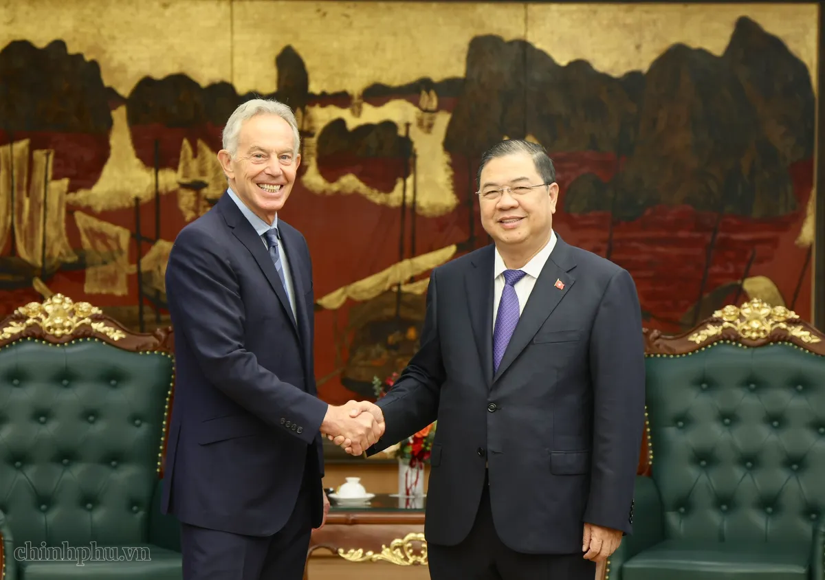 Phó Thủ tướng Thường trực Phạm Gia Túc tiếp cựu Thủ tướng Vương quốc Anh Tony Blair - Ảnh 1.