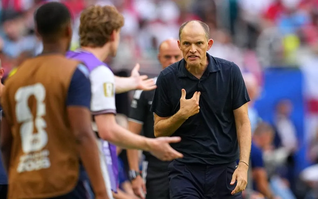 HLV Thomas Tuchel trong trận đấu với Na Uy. (Ảnh: AP)