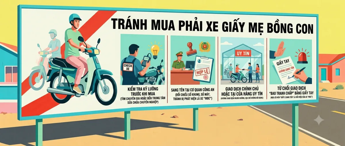 Cảnh báo thủ đoạn mua bán xe giá rẻ “mẹ bồng con” - Ảnh 1.
