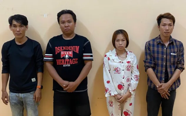 Các đối tượng tại Cơ quan Công an. Ảnh: Công an Cần Thơ