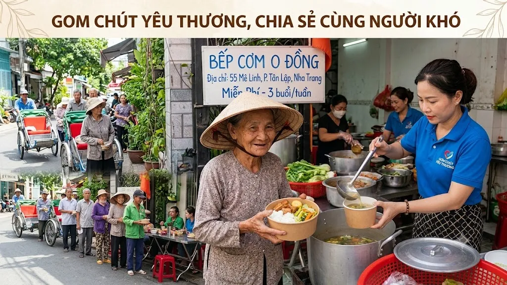 Bếp cơm 0 đồng, ấm l&ograve;ng người kh&oacute; khăn - Ảnh 1.