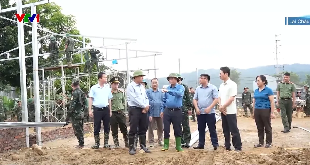Lai Châu đẩy nhanh tiến độ xây dựng khu tái định cư cho người dân vùng lũ - Ảnh 1.