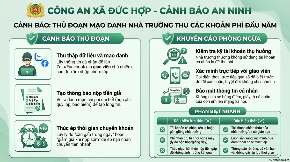 Cảnh gi&aacute;c chi&ecirc;u mạo danh nh&agrave; trường th&ocirc;ng b&aacute;o khoản thu đầu năm học để lừa đảo- Ảnh 1.