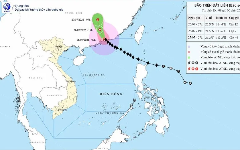 Ảnh: Trung tâm Dự báo khí tượng thủy văn Quốc gia