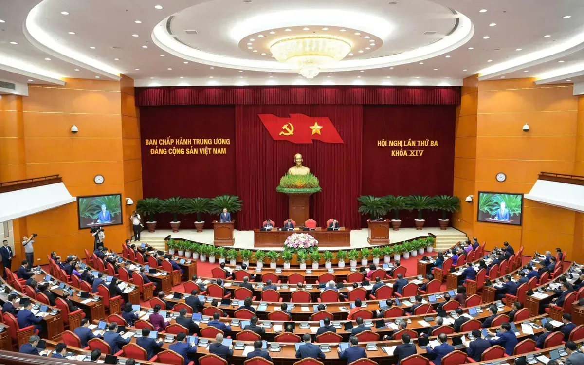 Hội nghị lần thứ ba Ban Chấp hành Trung ương Đảng khóa XIV. Ảnh: TTXVN