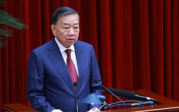 Tổng Bí thư, Chủ tịch nước Tô Lâm phát biểu khai mạc Hội nghị lần thứ ba Ban Chấp hành Trung ương Đảng khóa XIV. (Ảnh: Dương Giang/TTXVN)