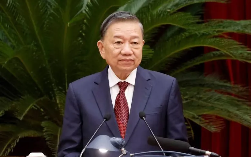 Tổng Bí thư, Chủ tịch nước Tô Lâm phát biểu bế mạc Hội nghị Ban Chấp hành Trung ương Đảng lần thứ 3, khóa XIV. (Ảnh: Thống Nhất/TTXVN)