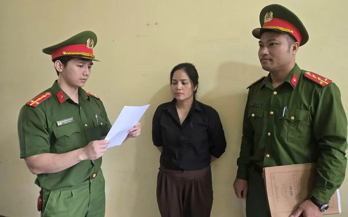 Cơ quan Công an ra quyết định khởi tố đối với Đặng Thị Ghi. Ảnh: CAPT
