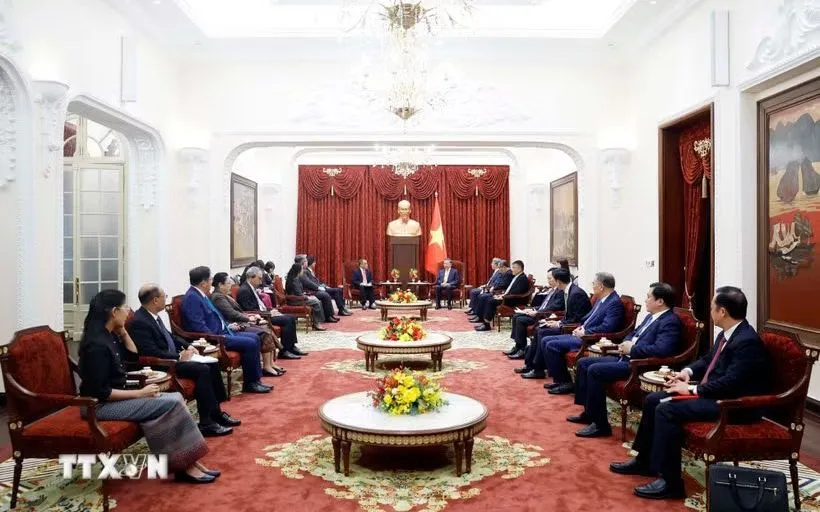 Tổng Bí thư, Chủ tịch nước Tô Lâm tiếp Đại sứ, Đại biện các nước ASEAN tại Hà Nội. (Ảnh: Thống Nhất/TTXVN