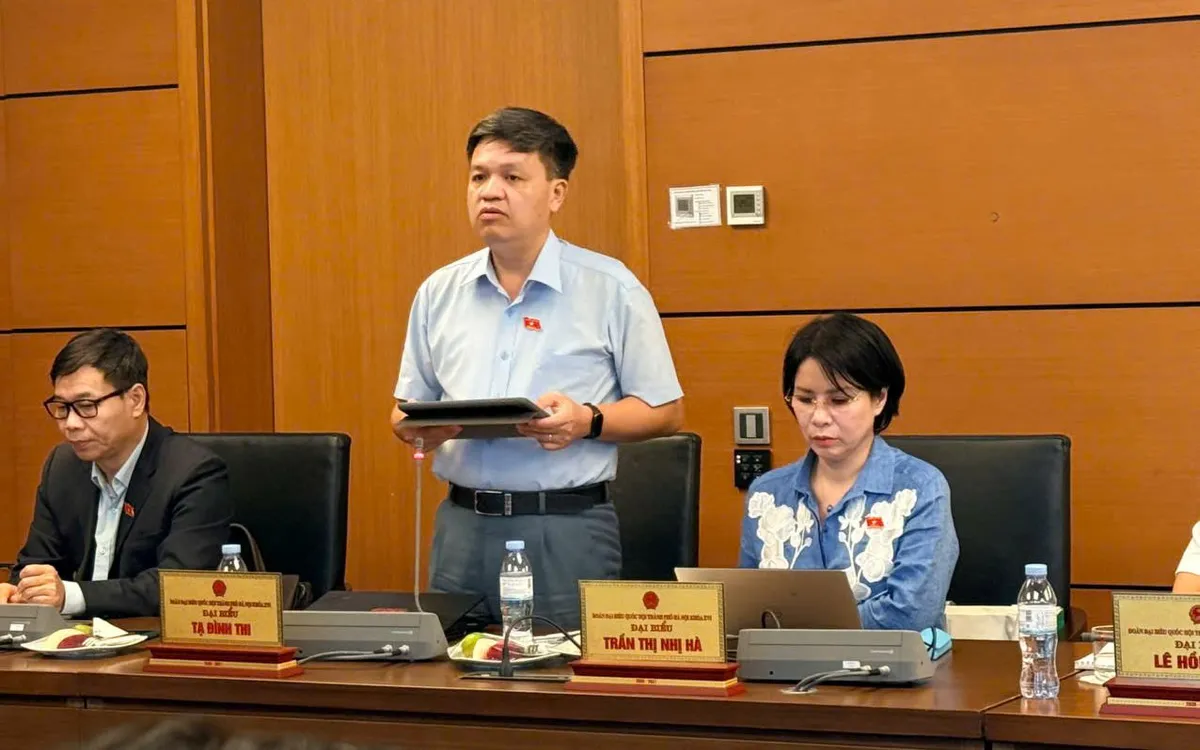 Đại biểu Tạ Đình Thi phát biểu tại phiên thảo luận tổ chiều 04/8