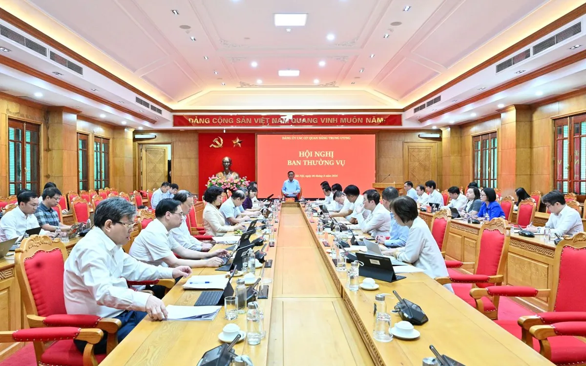 Quang cảnh Hội nghị Ban Thường vụ Đảng ủy các cơ quan Đảng Trung ương tháng 7 (Ảnh: Cổng TTĐT Đảng Cộng sản Việt Nam)