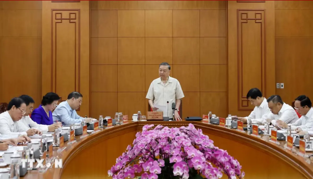 Tổng Bí thư, Chủ tịch nước Tô Lâm chủ trì làm việc với Đảng ủy Chính phủ - Ảnh 1.