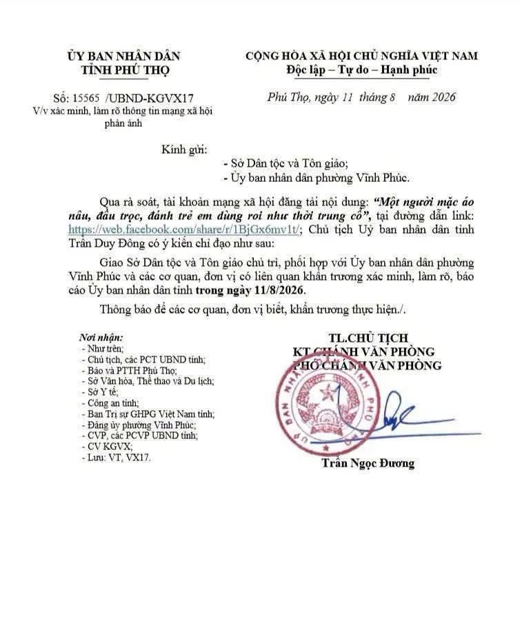 Phú Thọ: Chủ tịch tỉnh yêu cầu làm rõ vụ trẻ em bị đánh tại chùa Bầu - Ảnh 1.