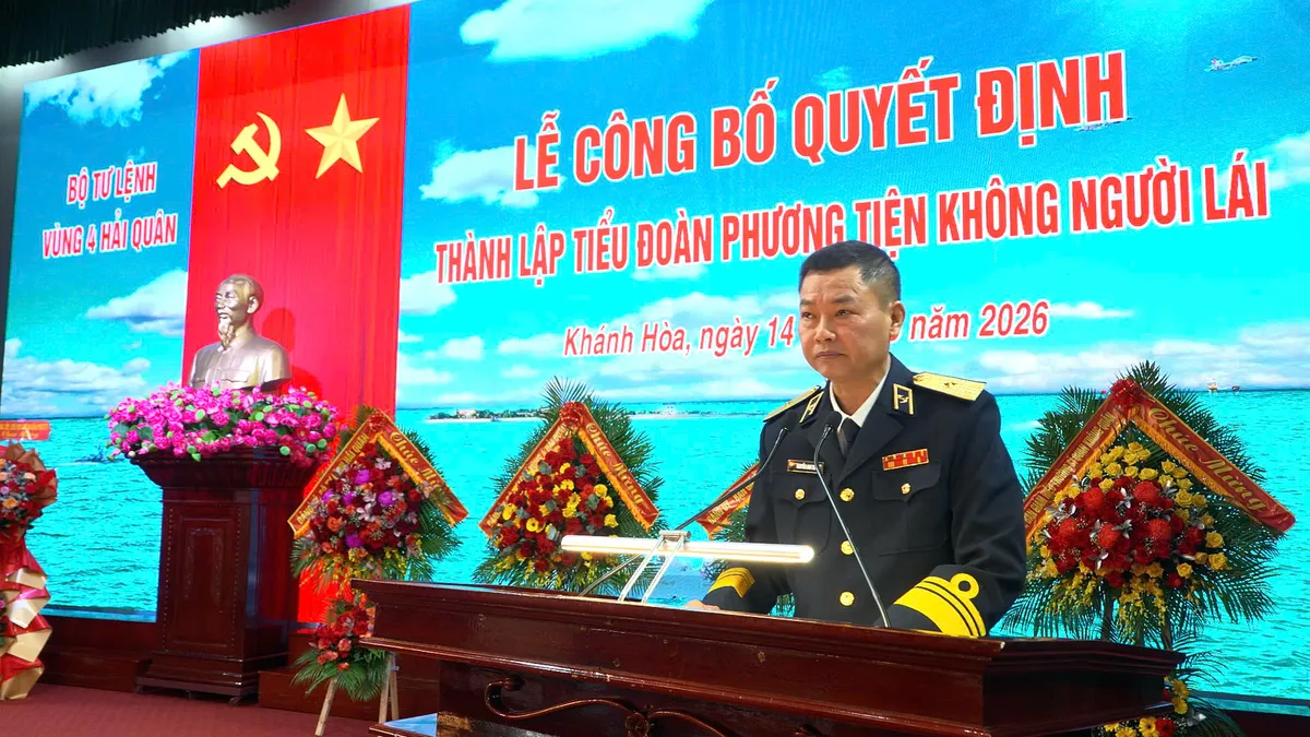 V&ugrave;ng 4 Hải qu&acirc;n c&ocirc;ng bố quyết định th&agrave;nh lập Tiểu đo&agrave;n Phương tiện kh&ocirc;ng người l&aacute;i - Ảnh 2.