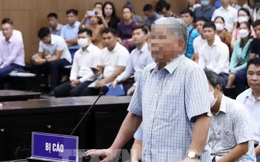 Bị cáo Lê Thanh Thản tại phiên xét xử năm 2023. (Ảnh: TTXVN)