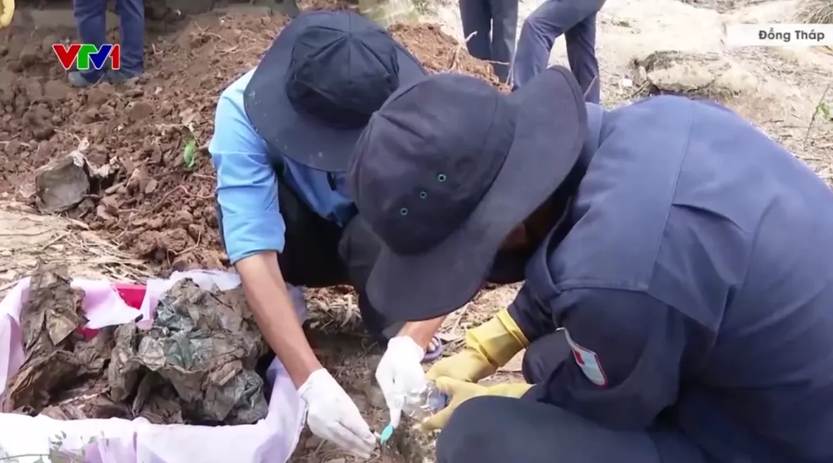 Phát hiện 42 hài cốt liệt sĩ trong vườn dừa vùng biên - Ảnh 1.