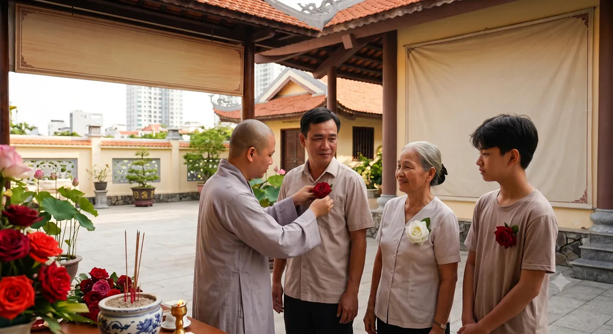 Mùa Vu Lan và thông điệp chữ Hiếu: Ý nghĩa Bông hồng cài áo- Ảnh 3. Mùa Vu Lan và thông điệp chữ Hiếu: Ý nghĩa Bông hồng cài áo- Ảnh 3.