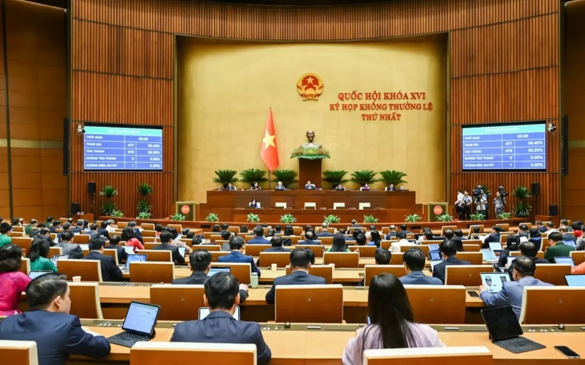 Quốc hội biểu quyết thông qua Nghị quyết về giảm thuế thu nhập cá nhân, thuế thu nhập doanh nghiệp đối với cá nhân và doanh nghiệp. (Ảnh: Duy Linh)