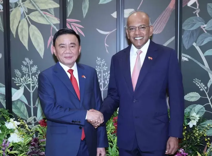 Thường trực Ban Bí thư Trần Cẩm Tú gặp Bộ trưởng Cao cấp Singapore Shanmugam - Ảnh 1.