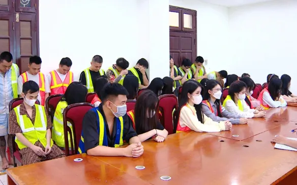 Các đối tượng trong đường dây tội phạm. Ảnh: Công an TP Hà Nội