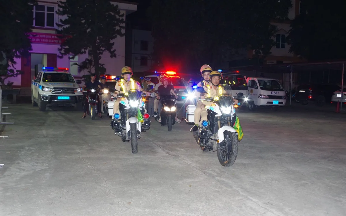 Lực lượng Cảnh sát giao thông Công an tỉnh tăng cường tuần tra kiểm soát, bảo đảm trật tự ATGT dịp Lễ Quốc khánh 2/9. Ảnh: CANB