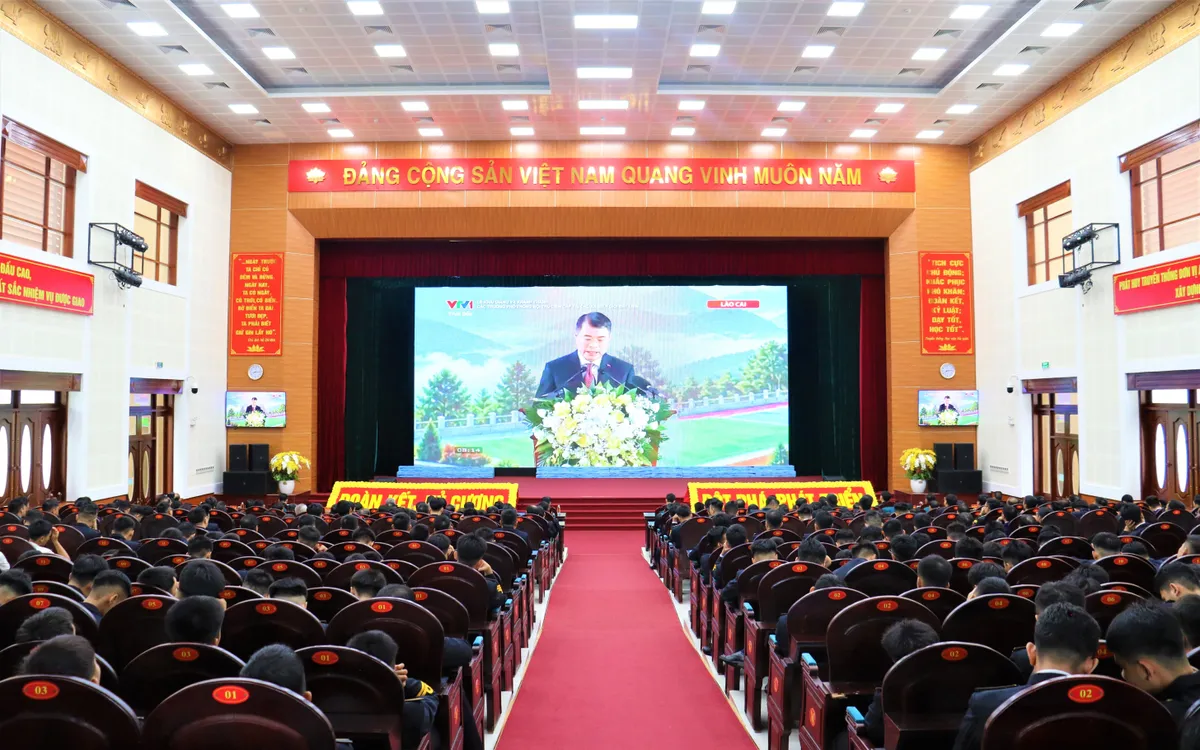 Quang cảnh Lễ khai giảng năm học 2026-2027 tại điểm cầu Học viện Hải quân.