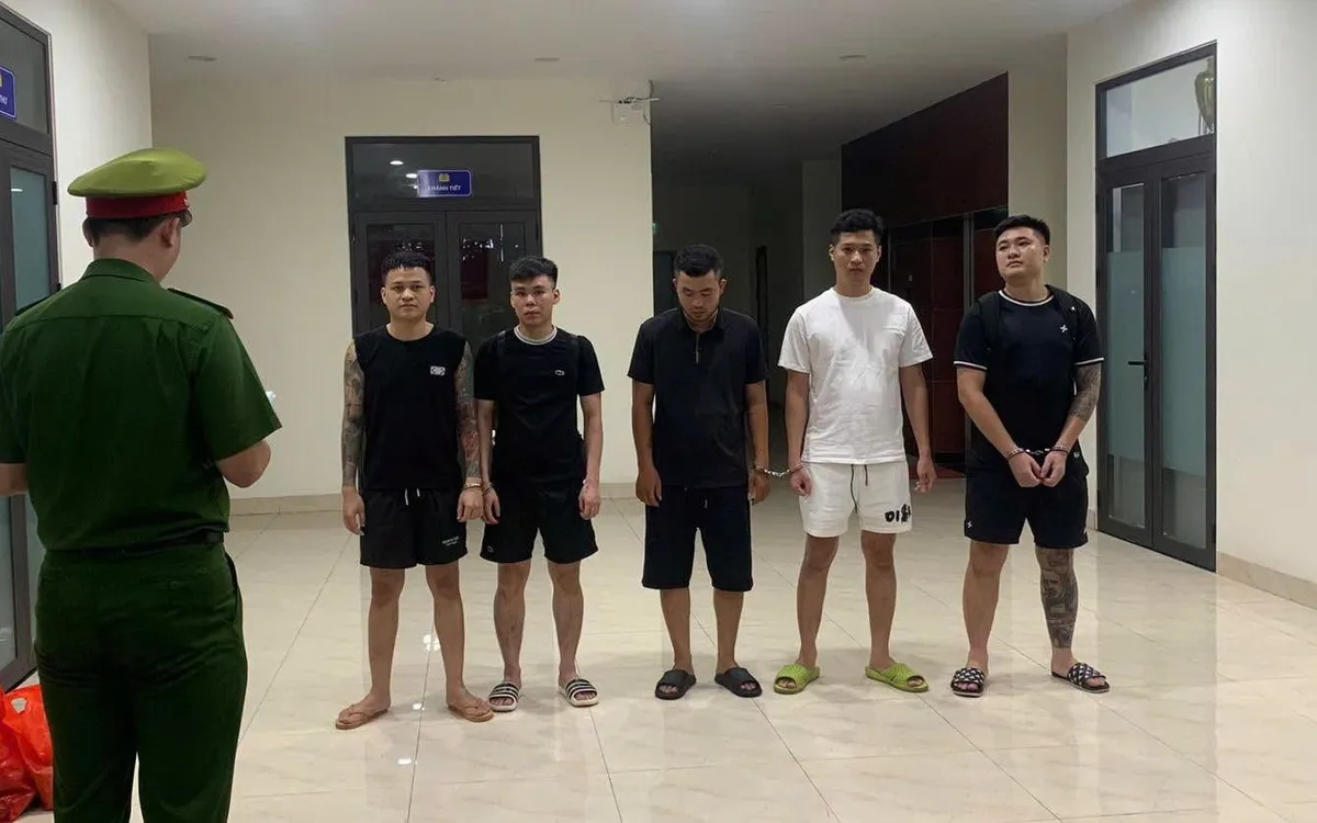 Các đối tượng tại cơ quan Công an. (ảnh: Bộ Công an)