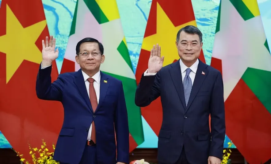 Thủ tướng Lê Minh Hưng hội kiến Tổng thống Myanmar Min Aung Hlaing- Ảnh 1.