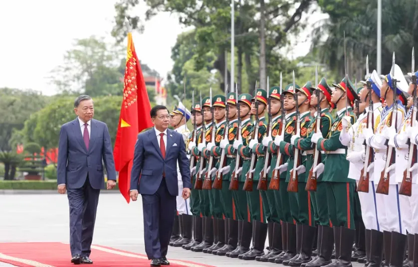 Tổng B&iacute; thư, Chủ tịch nước T&ocirc; L&acirc;m chủ tr&igrave; Lễ đ&oacute;n ch&iacute;nh thức Tổng thống Myanmar thăm ch&iacute;nh thức Việt Nam - Ảnh 2.