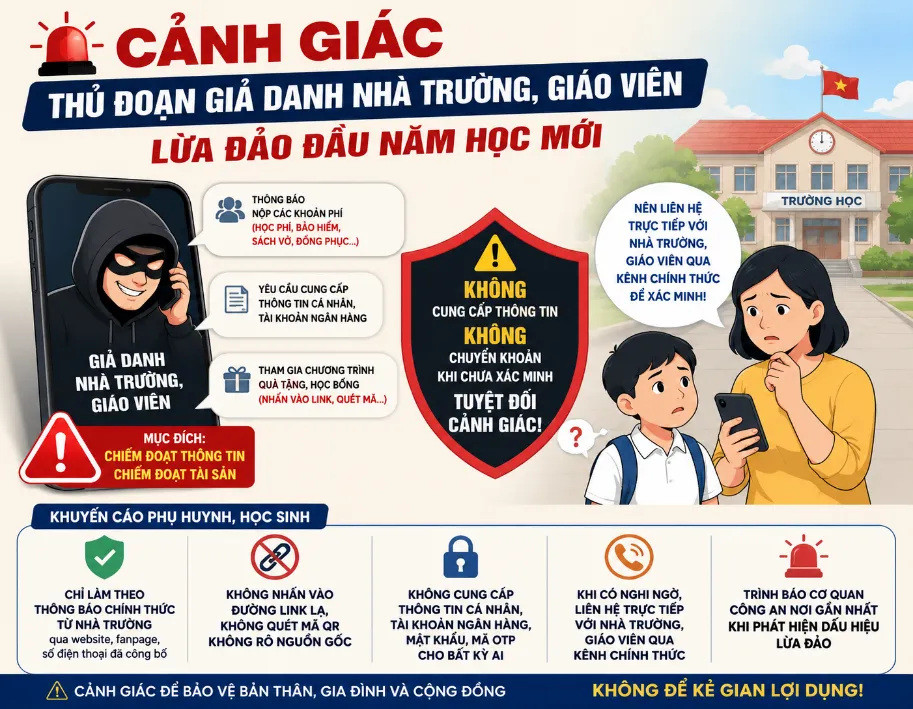 Cảnh báo thủ đoạn giả danh nhà trường, giáo viên lừa đảo đầu năm học mới - Ảnh 1.