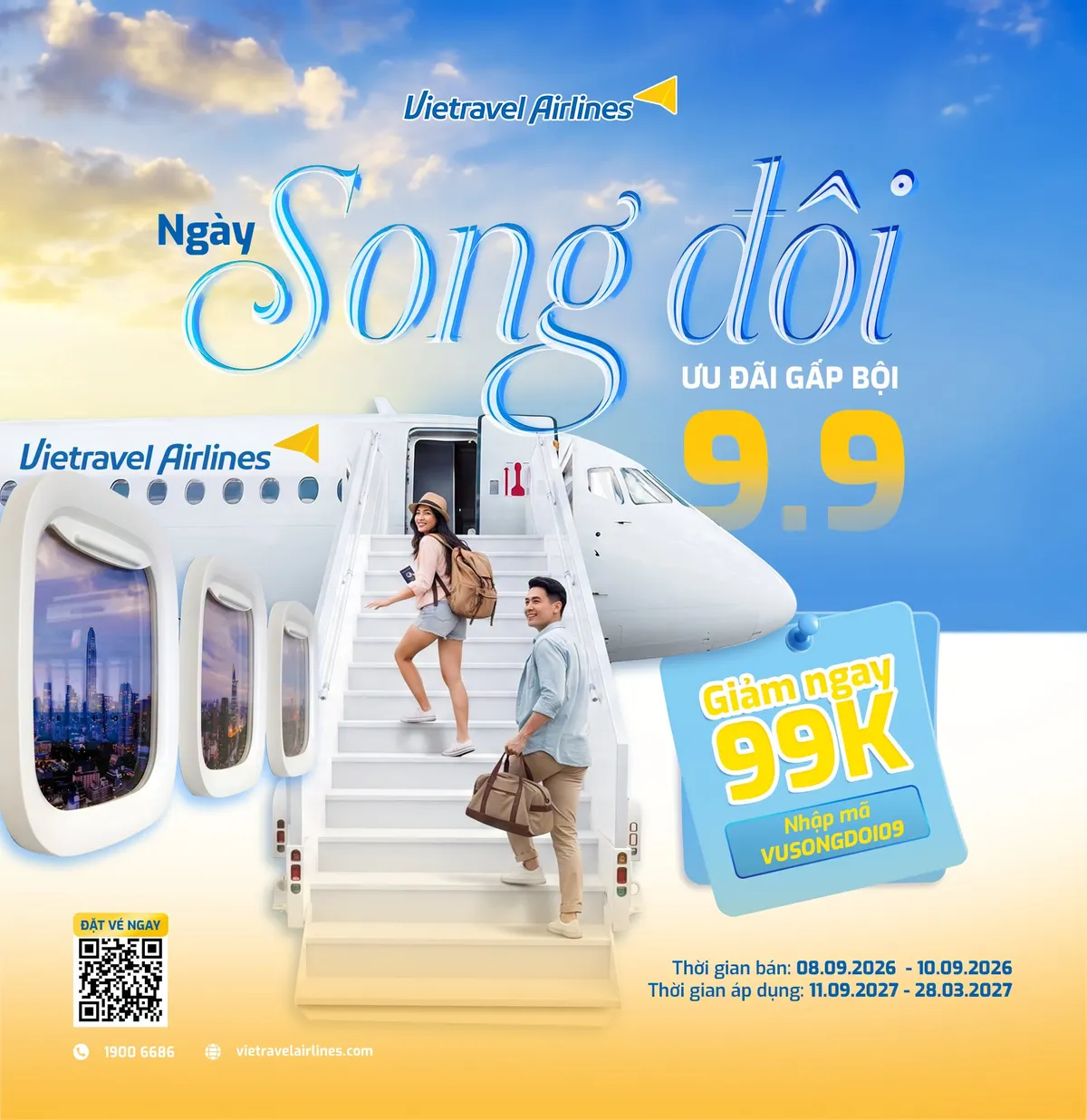 Hàng không đồng loạt giảm giá vé máy bay nhân ngày đôi 9/9 - Ảnh 2.