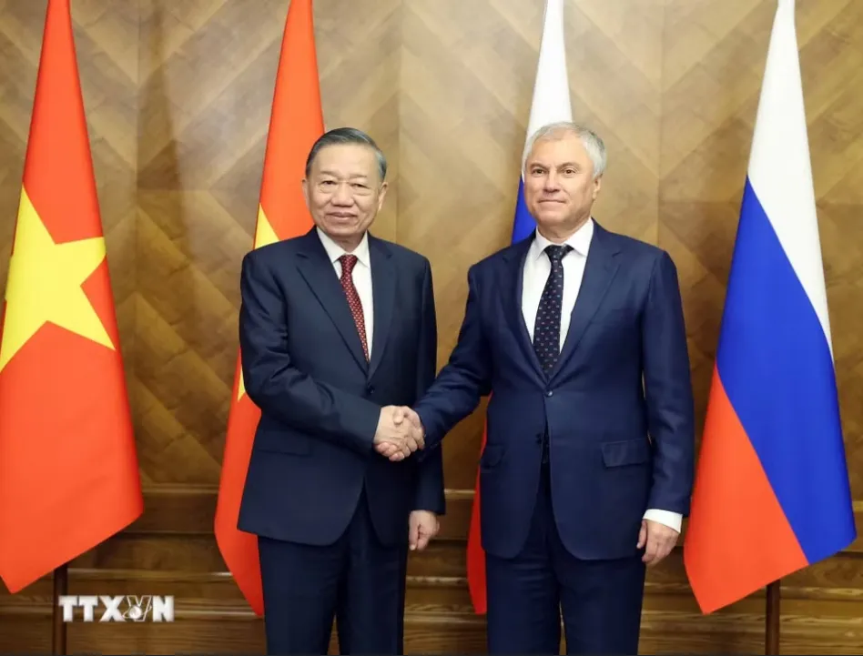 Tổng Bí thư, Chủ tịch nước Tô Lâm hội kiến Chủ tịch Duma Quốc gia Nga - Ảnh 1.