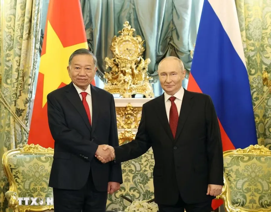 Tổng B&iacute; thư, Chủ tịch nước T&ocirc; L&acirc;m hội đ&agrave;m với Tổng thống Li&ecirc;n bang Nga Vladimir Putin - Ảnh 1.