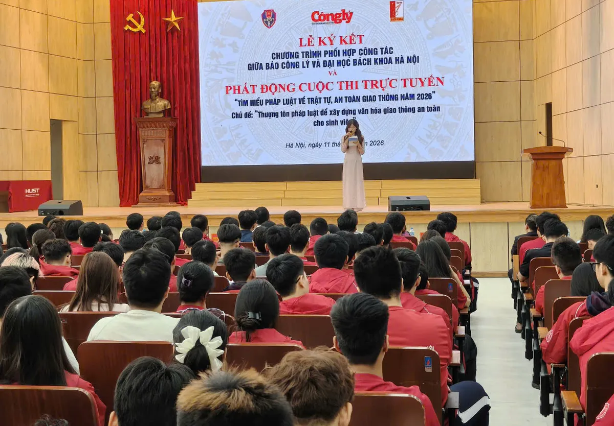 Báo Công lý và Đại học Bách khoa Hà Nội phối hợp tuyên truyền pháp luật, đổi mới sáng tạo - Ảnh 1.