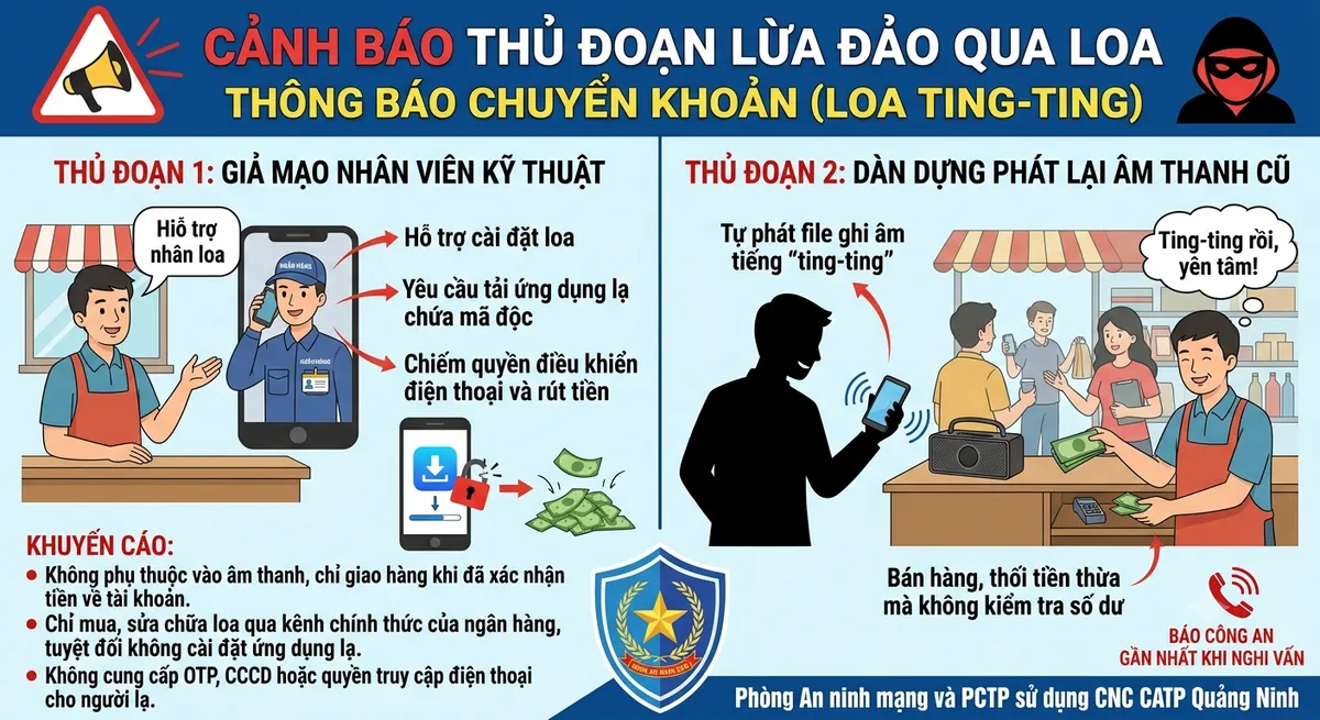 Cảnh giác thủ đoạn lừa đảo chiếm đoạt tài sản qua “loa chuyển khoản” - Ảnh 1.