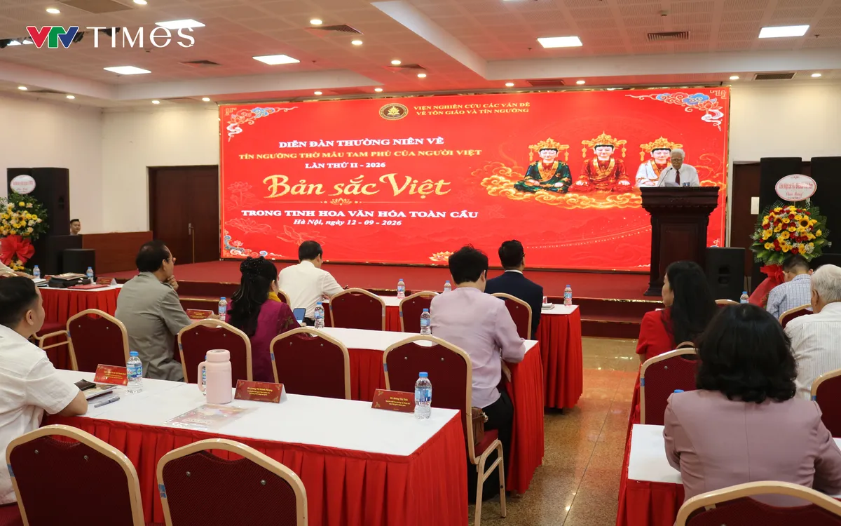 Diễn đàn thường niên về Tín ngưỡng thờ Mẫu Tam phủ của người Việt lần thứ II – năm 2026 với chủ đề “Bản sắc Việt trong tinh hoa văn hóa toàn cầu”. Ảnh: Quốc Hưng