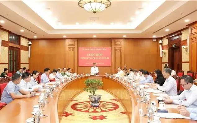Đồng chí Trần Cẩm Tú, Uỷ viên Bộ Chính trị, Thường trực Ban Bí thư, Trưởng Ban Chỉ đạo 35 Trung ương phát biểu chỉ đạo cuộc họp. Ảnh: Phương Hoa/TTXVN