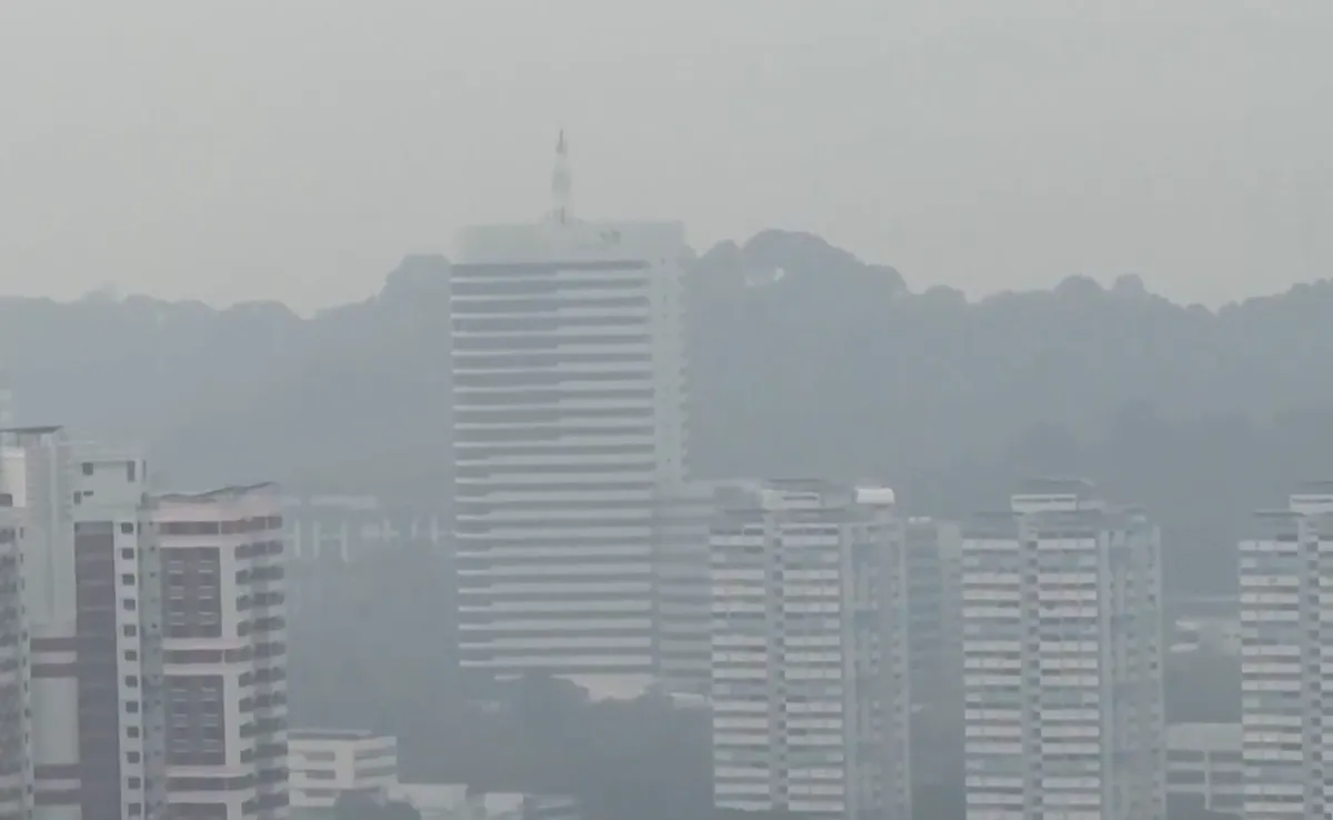 Khói mù bao phủ Singapore - Ảnh 1.