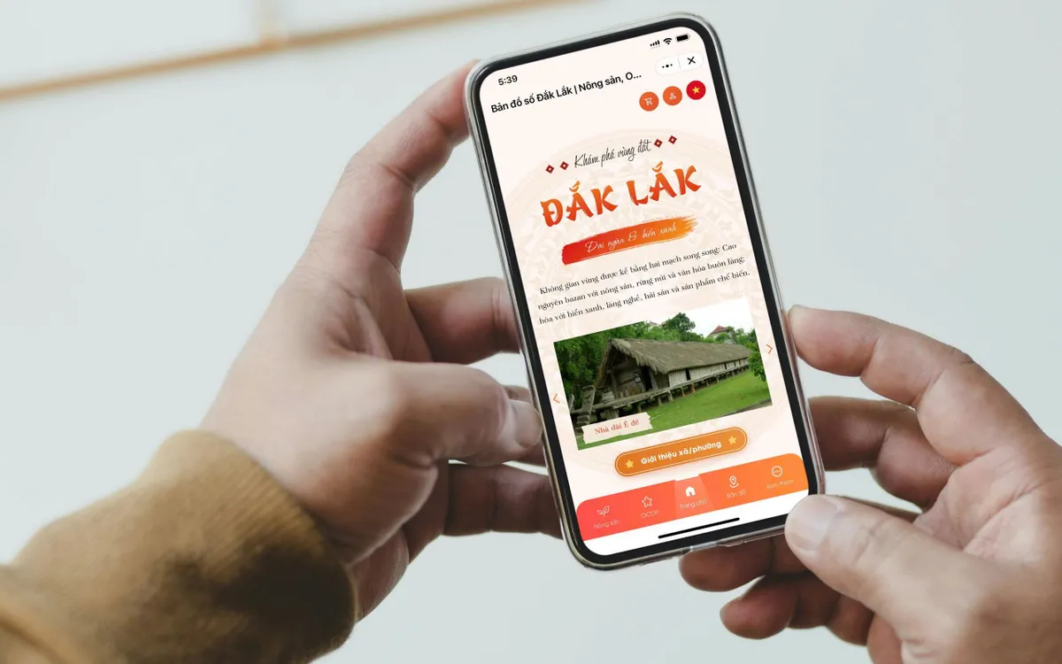 Mini App Bản đồ số nông sản Đắk Lắk tổng hợp thông tin về hệ sản vật phong phú, từ nông sản cao nguyên, hải sản đến làng nghề của tỉnh.