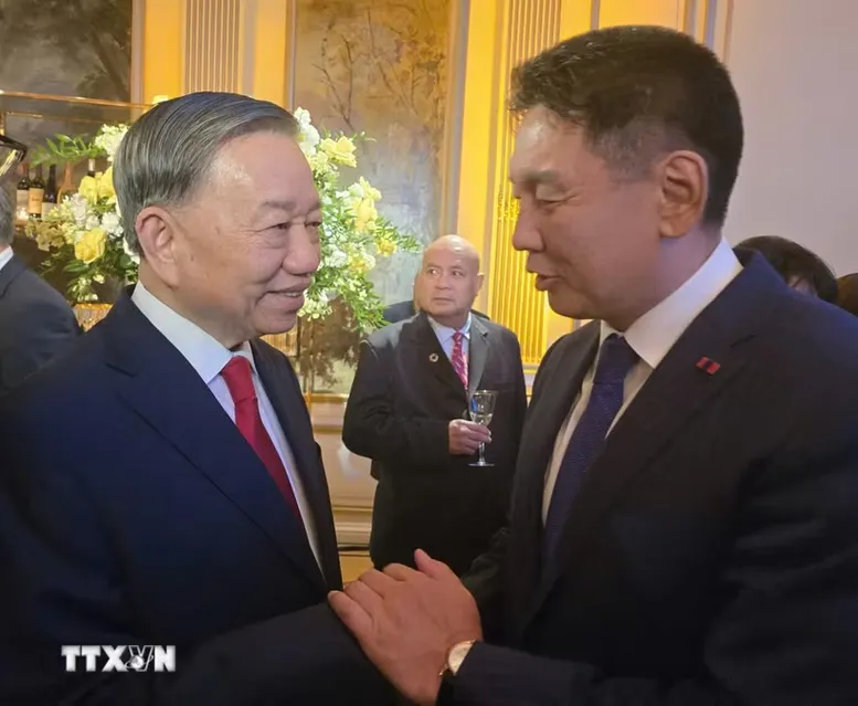 Tổng Bí thư, Chủ tịch nước Tô Lâm gặp Tổng thống Mông Cổ - Ảnh 1.