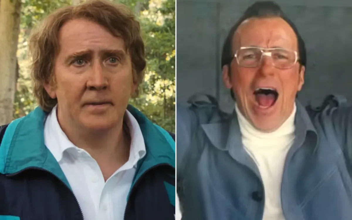 Nicolas Cage và Christian Bale trong Madden. Ảnh: Prime Video 