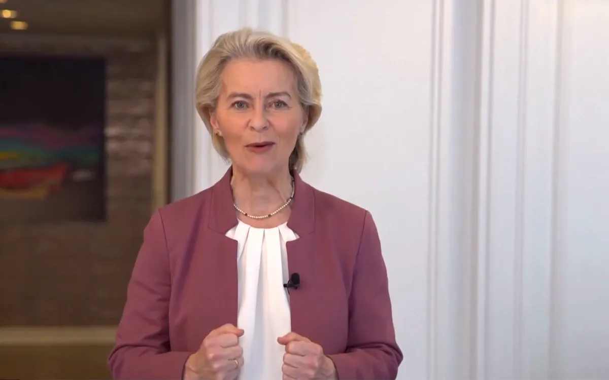 Chủ tịch Ủy ban châu Âu Ursula von der Leyen. (Ảnh chụp màn hình)