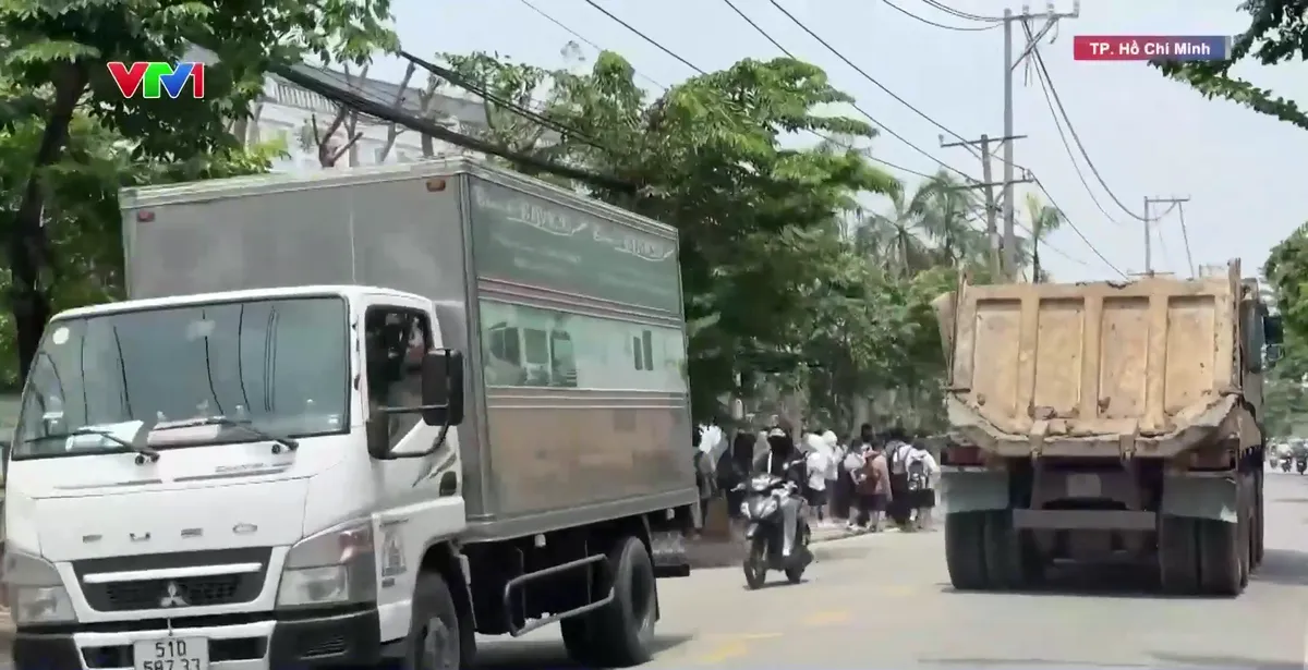 Xe tải trọng lớn ngang nhiên lưu thông vào đường cấm ở Thành phố Hồ Chí Minh - Ảnh 1.