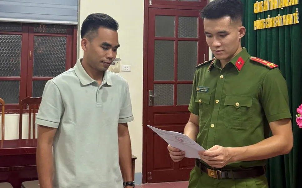 Cơ quan Cảnh sát điều tra Công an tỉnh khởi tố bị can Hoàng Minh Hậu. Ảnh: Bộ Công an